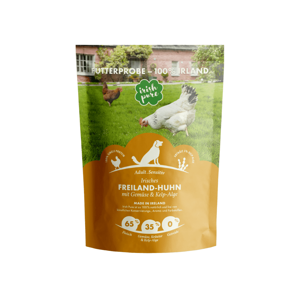 Futterprobe: Irisches Freiland-Huhn mit Gemüse & Kelp-Alge, Adult